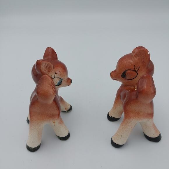 Vintage Set of‎ 2-Fawn Baby Deer w/ Spots Salt And Pepper Shaker Set. Made Japan - Picture 5 of 5